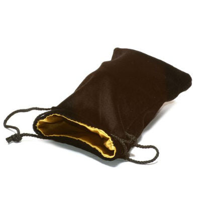 Koplow dice bag large velvet black with gold satin lining