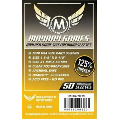 Mayday: Premium Soft Sleeves - Mini USA 41x63mm, Clear 50ct.-LVLUP GAMES