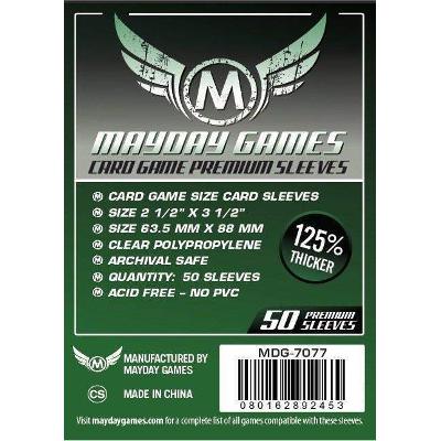 Mayday: Premium Soft Sleeves - Standard Size 63.5x88mm, Clear 50ct-LVLUP GAMES