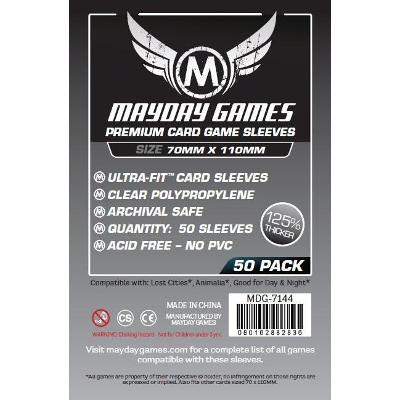 Mayday: Premium Soft Sleeves - "Lost Cities" Card Sleeves 70x110mm, Clear 50ct.-LVLUP GAMES