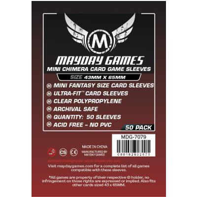 Mayday: Standard Soft Sleeves - Mini Chimera 43x65mm, Clear 100ct.-LVLUP GAMES