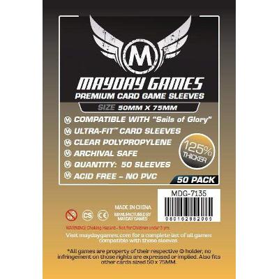 Mayday: Standard Soft Sleeves - "Sails of Glory" Card Sleeves 50x75mm, Clear 100ct.-LVLUP GAMES