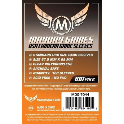 Mayday: Standard Soft Sleeves - Standard USA Chimera 57.5x89mm, Clear 100ct.-LVLUP GAMES