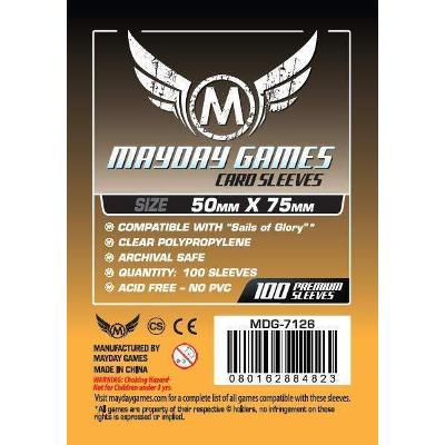 Mayday: Premium Soft Sleeves - "Sails of Glory" Card Sleeves 50x75mm, Clear 50ct.-LVLUP GAMES