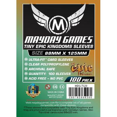 Mayday: Premium Soft Sleeves - "Tiny Epic Kingdoms" Card Sleeves 88x125mm, Clear 50ct.-LVLUP GAMES