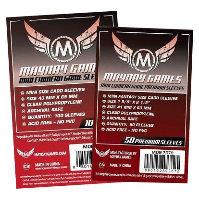 Mayday: Standard Soft Sleeves - Mini Chimera 43x65mm, Clear 100ct.-LVLUP GAMES