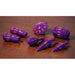 PolyHero Dice: Warrior Set-Vorpal Purple w/Amber-LVLUP GAMES