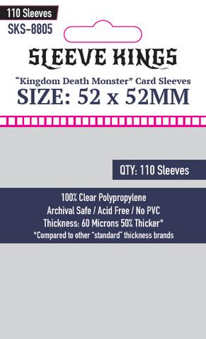 Sleeve Kings: Standard - "Kingdom Death Monster" 52mm x 52mm, 110ct Clear