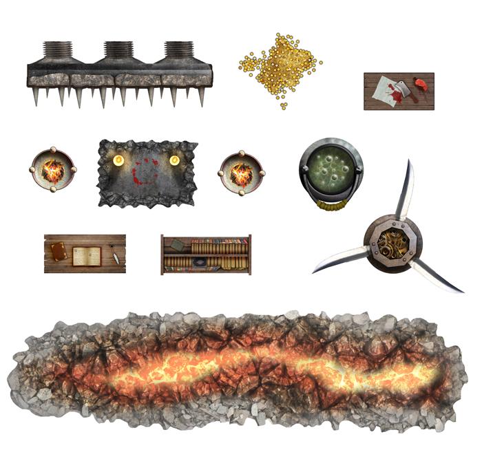 Add-On Scenery for RPG Battle Mats: Dungeon Decorations