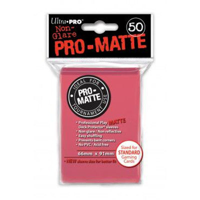 Ultra Pro: Pro-Matte Standard Card 66mm x 91mm Sleeves, 50ct Fuschia-LVLUP GAMES