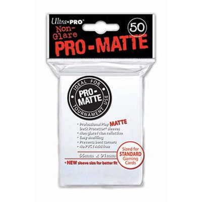 Ultra Pro: Pro-Matte Standard Card 66mm x 91mm Sleeves, 50ct White-LVLUP GAMES