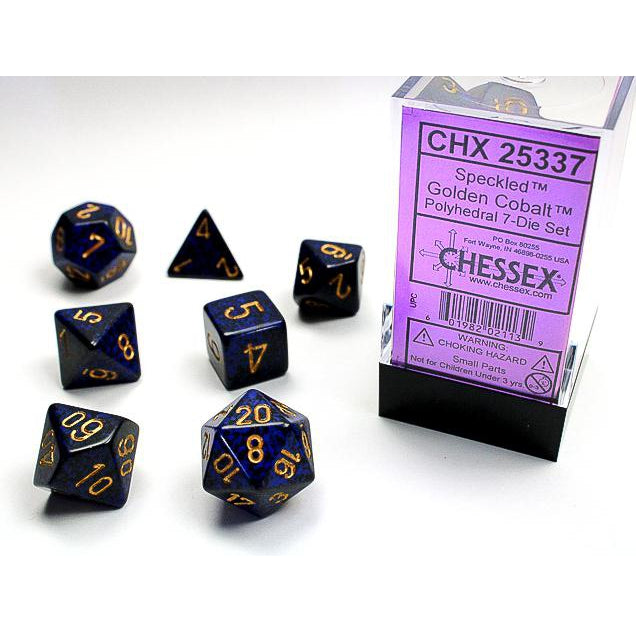 Chessex 7-Piece Sets: Speckled Dice - Golden Cobalt