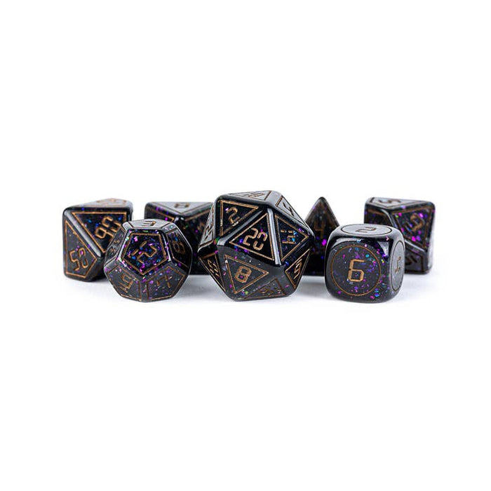 FanRoll: Limited Edition Resin 7-Piece Dice Set - Framed Void with Copper
