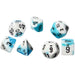 Chessex Dice: Gemini, 7-Piece Sets-Teal-White w/Black-LVLUP GAMES