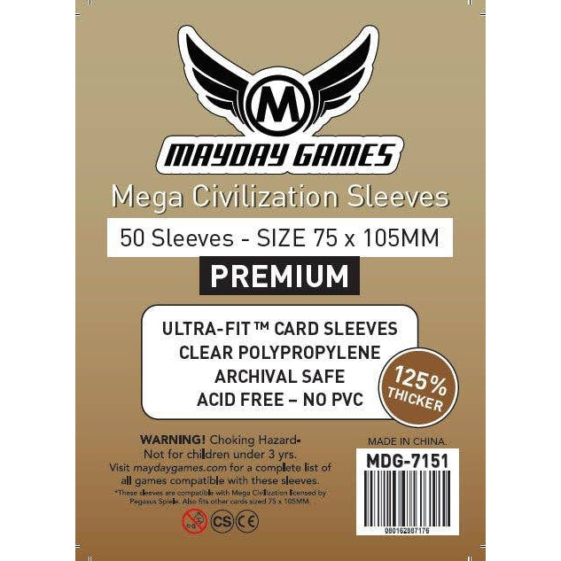 Premium Mega Civilization Sleeves (75 x 105 MM) - Pack of 50