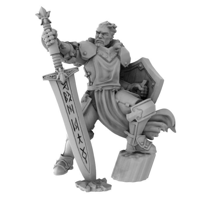 The Lion's Tower Resin Miniatures: Human Paladin With Sword (He/They)
