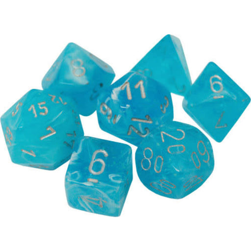Chessex Dice: Luminary Colours, 7-Piece Sets-Sky w/Silver-LVLUP GAMES