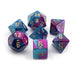 Chessex Dice: Gemini, 7-Piece Sets-Purple-Teal w/Gold-LVLUP GAMES