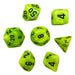 Chessex Dice: Vortex, 7-Piece Sets-Bright Green w/Black-LVLUP GAMES