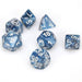 Chessex Dice: Lustrous Colours, 7-Piece Sets-Slate w/White-LVLUP GAMES