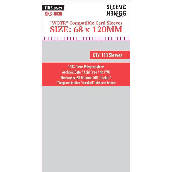 Sleeve Kings: Standard - "WOTR Perfect" 68mm x 120mm, 110 Clear