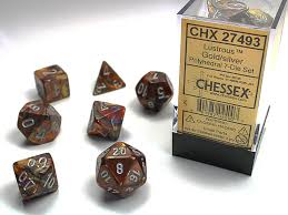 Chessex Mini-Polyhedral 7-Die Set: Lustrous - Gold/Silver