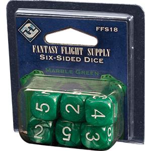 Fantasy Flight Supply: Six-Sided Dice Set of 6 - Green