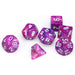 Chessex Dice: Festive, 7-Piece Sets-Violet w/White-LVLUP GAMES