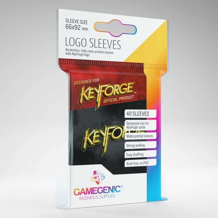 Gamegenic: KeyForge Logo Sleeves - Matte Black, 40 ct.
