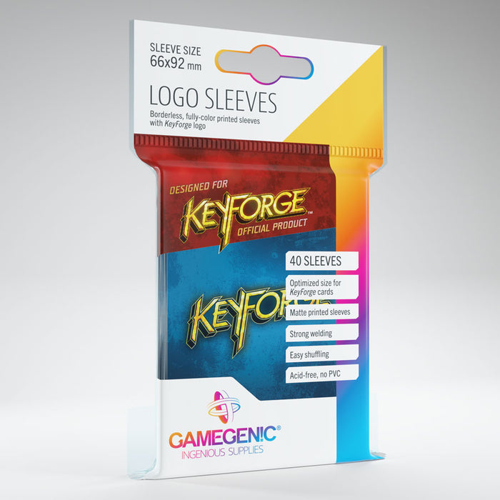 Gamegenic: KeyForge Logo Sleeves - Matte Blue, 40 ct.