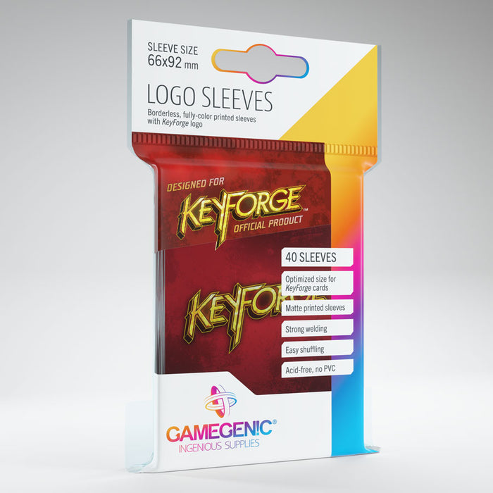 Gamegenic: KeyForge Logo Sleeves - Matte Red, 40 ct.