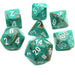 Chessex Dice: Marble, 7-Piece Sets-Oxi-Copper w/White-LVLUP GAMES