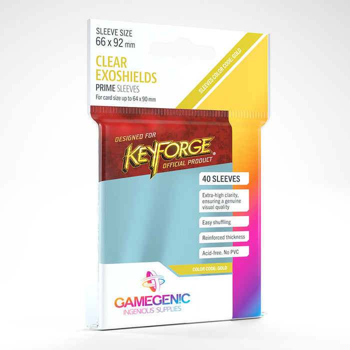 Gamegenic Card Sleeves: Prime KeyForge  Exoshields (66 x 92mm) - Clear 40ct
