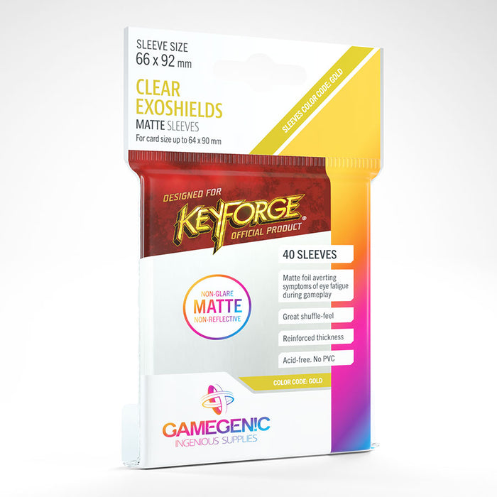 Gamegenic Card Sleeves: Matte KeyForge  Exoshields (66 x 92mm) - Clear 40ct