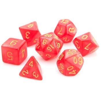 Die Hard Dice:  RPG Set - Red Swirl with Gold