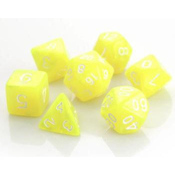 Die Hard Dice:  RPG Set - Yellow Swirl with White