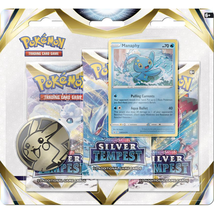 Pokemon TCG: Sword & Shield - Silver Tempest 3-Pack Blister - Manaphy