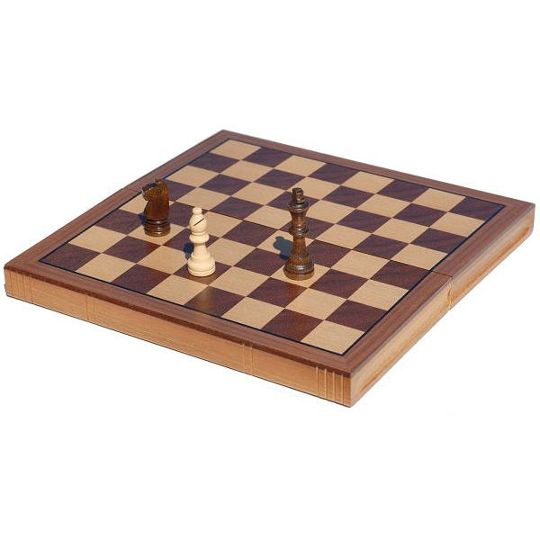 Chess Set: 11" Folding Book Style Oak