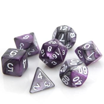 Die Hard Dice:  RPG Set - Silver/Purple Alloy