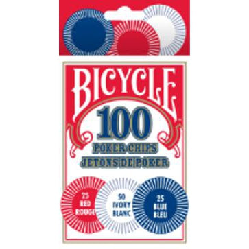 Bicycle Plastic Poker Chips, 100 Pack
