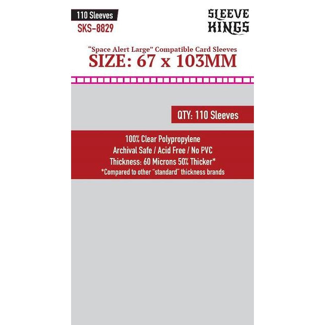 Sleeve Kings: "Space Alert Large" 67mm x 103mm, 110ct Clear