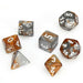 Chessex Dice: Gemini, 7-Piece Sets-Copper-Steel/White-LVLUP GAMES