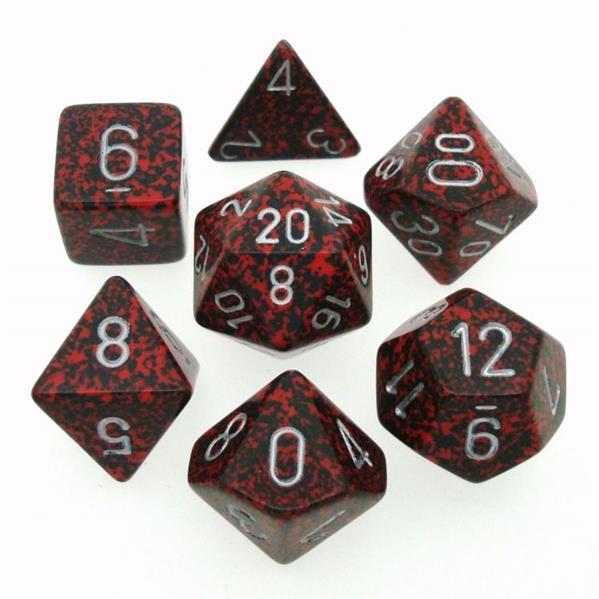 Chessex Dice: Speckled Colours, 7-Piece Sets-Silver Volcano-LVLUP GAMES