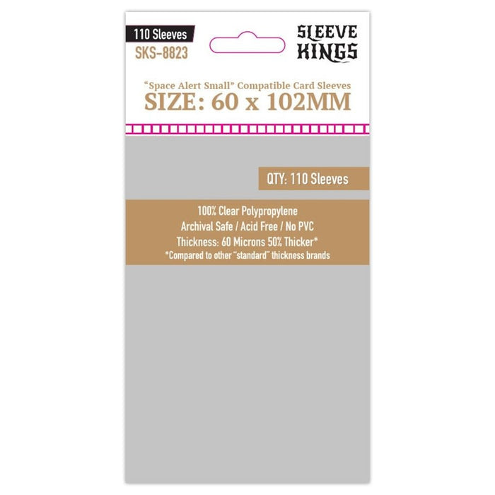 Sleeve Kings: "Space Alert Small" 60mm x 102mm, 110ct Clear