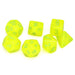 Chessex Dice: Vortex, 7-Piece Sets-Electric Yellow w/Green-LVLUP GAMES
